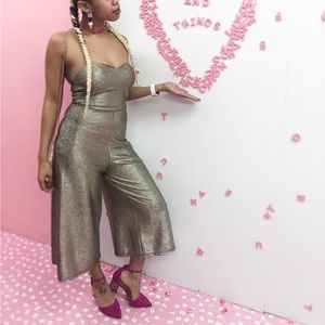 Gold sparkle jumpsuit